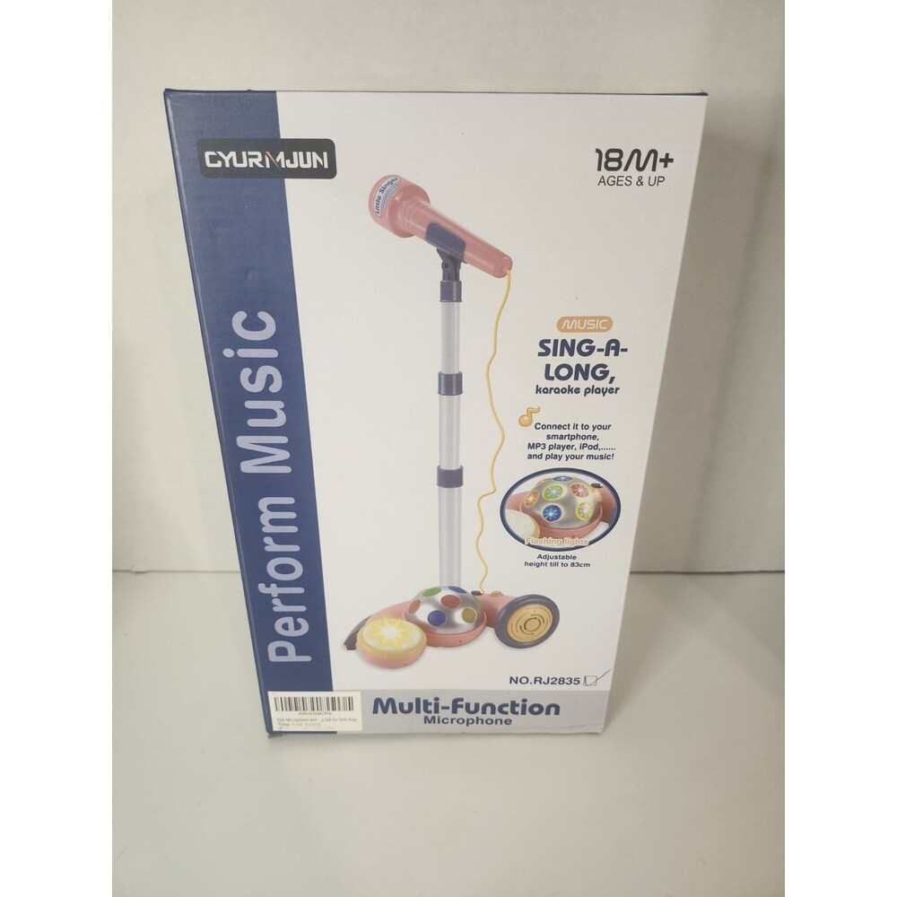 Kids Microphone with Stand, Karaoke Microphone for Kids Singing Along